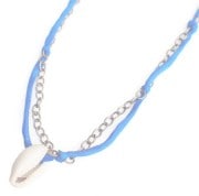 M.Cohen 〔エムコーエン〕 ネックレス&ブレスレット NB10631 4レイヤー シルク&シェルチャーム / ブルー|NECKLACE|【M.Cohen】 