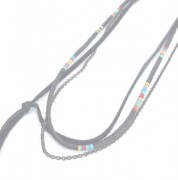 M.Cohen 〔エムコーエン〕 ネックレス N10586 3レイヤー アフリカンディスクビーズ ブラック|NECKLACE|【M.Cohen】 