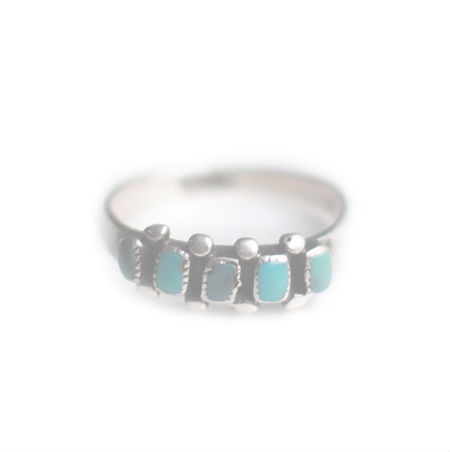 ナバホ族♥ターコイズ ★シルバーリング ヴィンテージ　一点物 USA製NAVAJOナバホ族ヴィンテージネイティブアメリカン