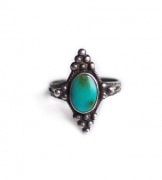 1940s Vintage Navajo ナバホ族 　ターコイズ オン ダイアモンドシルバープレート|Ring|【VINTAGE　JEWELRY】