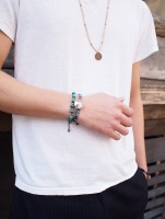 LUCKY BIRD【ラッキーバード】 ブレスレット ウーブンスレッドインディゴダイ ＆ コンチョ|BRACELET|【LUCKY BIRD】 