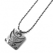 Y.GLAUCA 【ワイグラウカ】 ネックレス シルバースクエアプレート＆シルバーボールチェーン |Necklace|【Y.GLAUCA】 