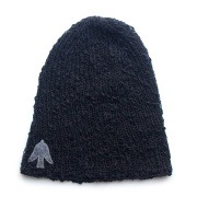 LUCKY BIRD【ラッキーバード】コットン＆リネン ミディアムニットキャップ / ブラック| KNIT CAP|【LUCKY BIRD】 