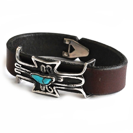 CHAFF DESIGN〔チャフ・デザイン〕ターコイズ　ブレスレット　シルバー CHAFF DESIGN〔チャフ・デザイン〕Leather Silver On Turquoise
