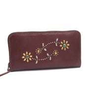 HTC Sunset Round Zipper Long Wallet Flower #3 TQS N / Brown / Light Brown
