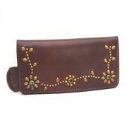 ��ͽ����ա�HTC Sunset Long Wallet Flower Leather #4 TQS B / Moca Brown