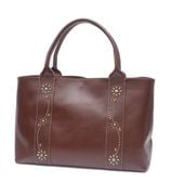 HTC Sunset Tote Bag Flower Leather #1 TQS B / Brown
