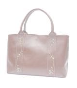 HTC Sunset Tote Bag Flower Leather #1 TQS B / Brown