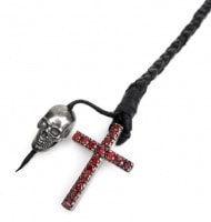 ��60% OFF�� ROBERT WARNER �̎ێʎގ��Ď܎��Ŏ���Skull & Stone Cross Loop Tie Choker / Red