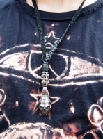 ROBERT WARNER 〔ロバートワーナー〕 Woven Leather Cord Skull Spoon Choker|LOOP CHORKER|【ROBERT WARNER】 