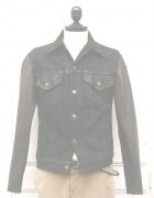 IrregulaR by ZIP STEVENSON �̎��ڎ��ގ��׎��� Denim��Leather Jacket / Black