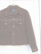 IrregulaR��by ZIP STEVENSON �ڎ��ڎ��ގ��׎��� ���� FLOWER STUDS��STITCH  JACKET��/BROWN