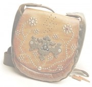 IrregulaR��by ZIP STEVENSON �ڎ��ڎ��ގ��׎��� ��VINTAGE RIMAKE HIPPY BAG  /  FLOWER STUDS  BROWN