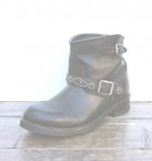 IrregulaR by ZIP STEVENSON �̎��ڎ��ގ��׎��� ���� Black Vintage Engineer Studs Boots / 10.5