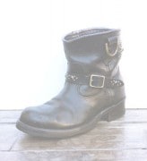 IrregulaR by ZIP STEVENSON �̎��ڎ��ގ��׎��� ���� Black Vintage Engineer Studs Boots / 9.5