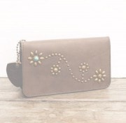 HTC Long Wallet Flower Leather #7 TQS B / Brown