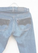 HTC DENIM DOCTORS�̎������Î����������ÎގƎюĎގ��������ޡ� �ǥ˥� Vintage Remake Denim Pants/Black Suede
