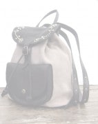 HTC ̎Î͡Хå Turquoise Flower Suede Backpack / NavyDk Brown