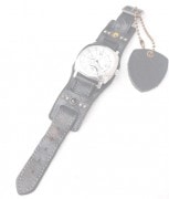 HTC ̎Î͡å٥ Emboss Police Black Watch Belt / YELLOW-BLACK Glass Stone