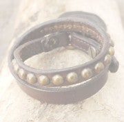 HTC ̎Î֥͡쥹å Bracelet Double Wrap Studs / BROWN