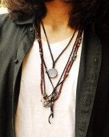 M.Cohen 〔エムコーエン〕 ネックレス N661 スカル＆スター ブラックビーズ|NECKLACE|【M.Cohen】 