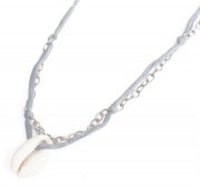 M.Cohen 〔エムコーエン〕 ネックレス&ブレスレット NB10631 4レイヤー シルク&シェルチャーム / グレー|NECKLACE|【M.Cohen】 