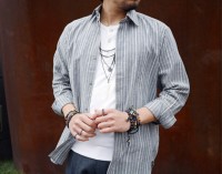 M.Cohen 〔エムコーエン〕 ネックレス N10587 3レイヤー アフリカン ディスク ブラック|NECKLACE|【M.Cohen】 