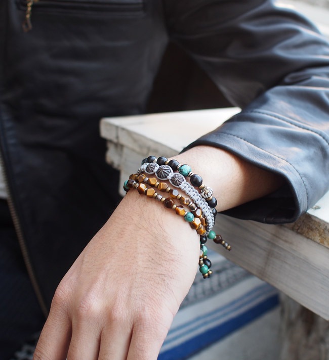 M.Cohen ビーズブレスレット グレー/ブラック