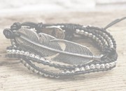 M.Cohen 〔エムコーエン〕 ブレスレット ×Panty B515 3Wrap Original Custom Leather On Feather Bracelet|【M.Cohen】 