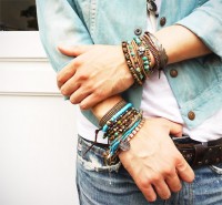 M.Cohen 〔エムコーエン〕 ブレスレット B916-S 3Wrap Leather On Feather Bracelet / Dark Brown|【M.Cohen】 