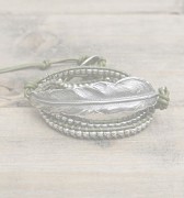 M.Cohen 〔エムコーエン〕 ブレスレット B916-S 3Wrap Leather On Feather Bracelet / Olive|【M.Cohen】 
