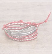 M.Cohen 〔エムコーエン〕 ブレスレット B916-G 3Wrap Leather On Feather Bracelet / White|【M.Cohen】 