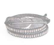 M.Cohen 〔エムコーエン〕 ブレスレット B515 3Wrap Leather On Feather Bracelet / Black|【M.Cohen】 