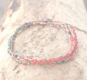 M.Cohen 〔エムコーエン〕 ブレスレット 2Layer Wrap BLK ONYX / TURQ / CORAL|【M.Cohen】 
