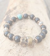 M.Cohen 〔エムコーエン〕 ブレスレット B10155 BLACK ONYX　SKULL|【M.Cohen】 