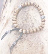 M.Cohen 〔エムコーエン〕 ブレスレット B635 BROWN BALL SKULL|【M.Cohen】 