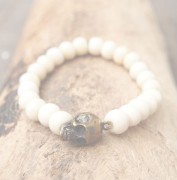 M.Cohen 〔エムコーエン〕 ブレスレット B757 WHITE BALL SKULL|【M.Cohen】 