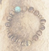 M.Cohen 〔エムコーエン〕 ブレスレット B10155 BROWN STONE　SKULL 2|【M.Cohen】 