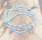M.Cohen 〔エムコーエン〕 ブレスレット B165 Wrap mini african glass beads|【M.Cohen】 