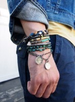 M.Cohen 〔エムコーエン〕 ブレスレット B10751 シルバー & アフリカンディスクビーズ / ターコイズ|【M.Cohen】 