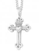 KING BABY �̎��ݎ��ގ͎ގ��ˎގ���K10-5047 Traditional Cross W/Crowned Heart Pendant