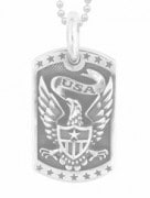 KING BABY 〔キングベイビー〕 ネックレス K10-5185 Eagle Dog Tag  Ball Chain Necklace|NECKLACES|【KING BABY】 