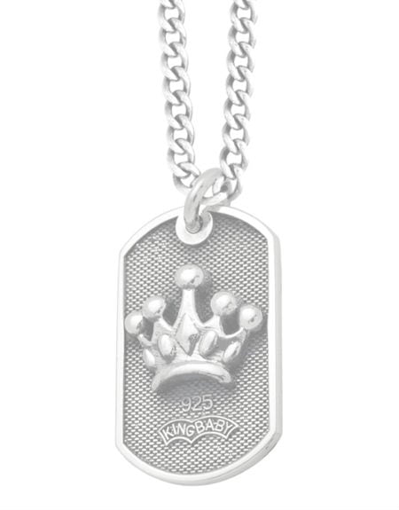 KING BABY ペンダントトップ シルバー ドッグタグ ロゴ KING BABY ペンダントトップ シルバー ドッグタグ ロゴ