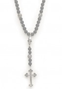 KING BABY 〔キングベイビー〕 ロザリオ K56-5052 Onxy Bead,Skull&Traditional Cross Pendant|ROZARY|【KING BABY】 