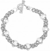 KING BABY 〔キングベイビー〕 ブレスレット K42-5446 BLACKENED CHAIN W/POLISHED INTEGRATED SIDEWAYS SKULLS|BRACELETS|