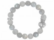KING BABY 〔キングベイビー〕 ブレスレット 10mm Labradorite w/Silver DOTD Heart|BRACELETS|【KING BABY】 