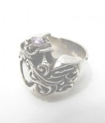 KING BABY 〔キングベイビー〕 リング OLD JEWELLY    WINGED SHIELD  PURPLE STONE|RING|【KING BABY】 