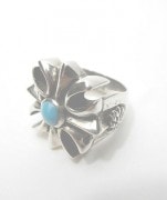 KING BABY 〔キングベイビー〕 リング OLD JEWELLY   GOTHIC CROSS  TURQUOISE|RING|【KING BABY】 