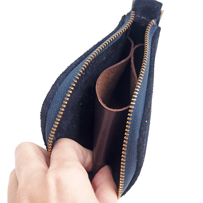 HTC L-zip Wallet Flower Suede #1 TQS N / Navy