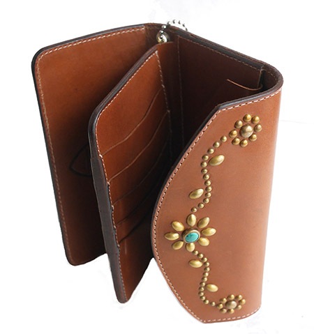 HTC Long Wallet Flower & Umbrella Suede mix #6 TQS B / Camel